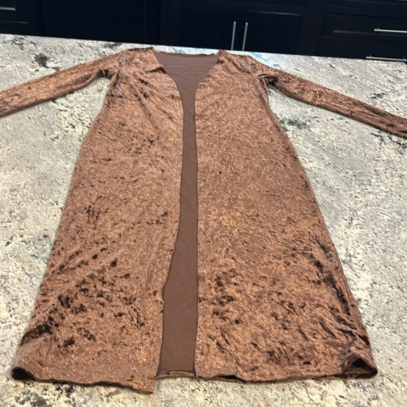 Brown crushed velour carnigan - Picture 1 of 4